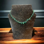 Turquoise with 3 mm Sterling Silver Pearls - 18 inch - Cowhide and Conchos