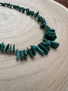 Turquoise with 3 mm Sterling Silver Pearls - 18 inch - Cowhide and Conchos