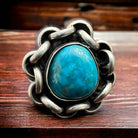Turquoise with sterling links - Size 11 - Cowhide and Conchos