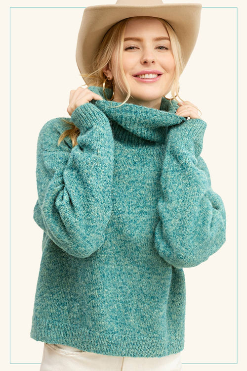 Turtleneck Long Sleeve Sweater - small and medium remaining - Cowhide and Conchos