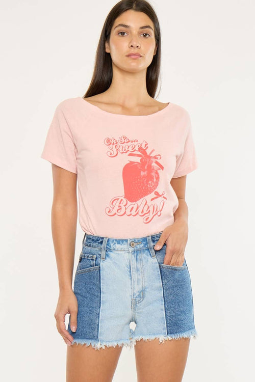 Two Tone Ultra High - Rise Denin Shorts by Kan Can - Cowhide and Conchos