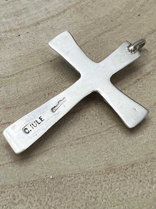 Verona Quam Turquoise & Sterling Silver Pendant - Cowhide and Conchos