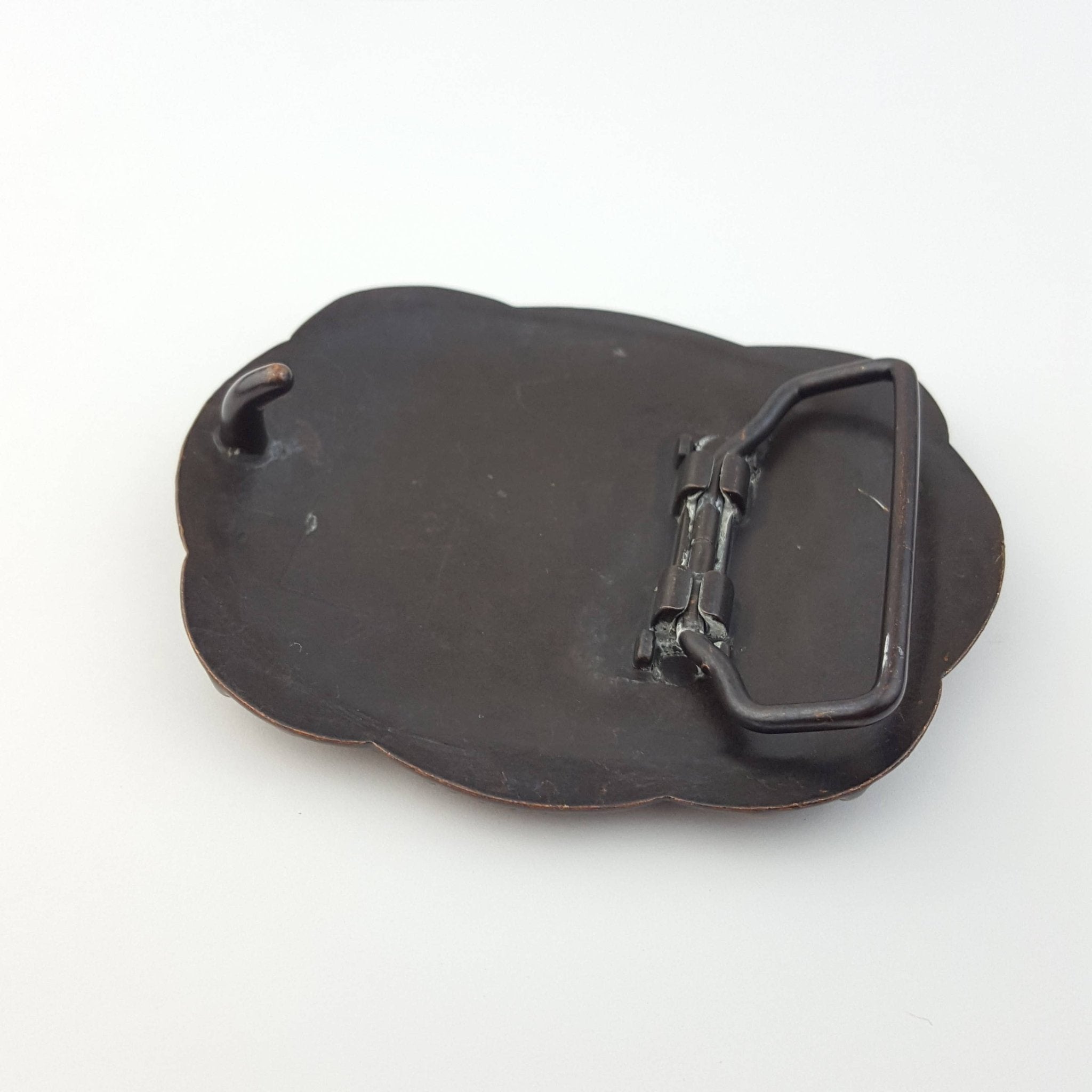 Vintage Brass Floral Buckle - Cowhide and Conchos