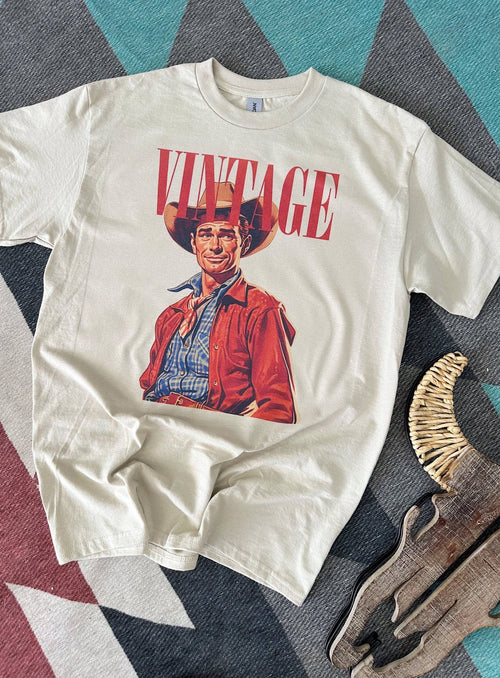 Vintage Cowboy Crewneck Sweatshirt - Cowhide and Conchos