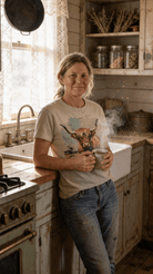 Vintage Highland Cow Graphic Tee | Durable Gildan Blend - Cowhide and Conchos