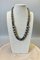 Vintage Western Desert Pearl & Saucer Bead Jewelry Set - Burnished Silver - Cowhide and Conchos