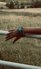 Western Agate 3 for 1 Bracelet Set - Cowhide and Conchos