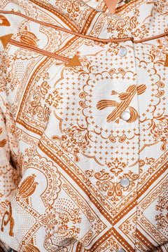 Western Bandana Button - Up Shirt - Cowhide and Conchos