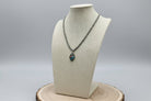 Western Boot Stitch and Faux Turquoise Pendant and 4mm fashion Pearls Necklace - 18 Inch - Cowhide and Conchos