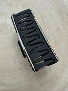 Western Boot Stitch Claw Clip - Cowhide and Conchos