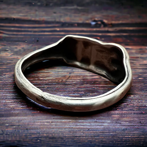 Western Buckle Stacker Ring - Cowhide and Conchos