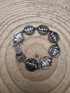 Western Buffalo Coin Magnetic Bracelet - Cowhide and Conchos