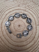 Western Buffalo Coin Magnetic Bracelet - Cowhide and Conchos