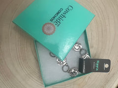 Western Buffalo Coin Toggle Bracelet - Cowhide and Conchos