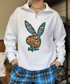 Western Bunny Quarter Zip - Cowhide and Conchos
