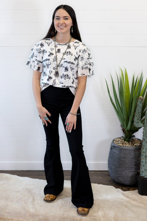 Western Darlin' Blouse - Cowhide and Conchos