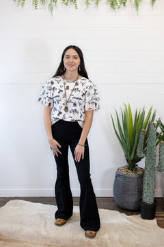Western Darlin' Blouse - Cowhide and Conchos