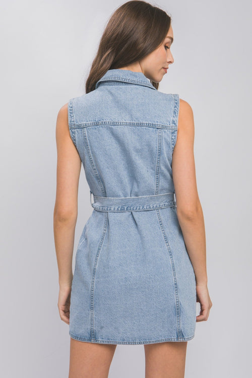 Western Denim Dress - One Medium remaining - Cowhide and Conchos