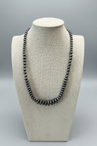 Western Desert Saucer & Pearl Necklace - Burnished Silver Color - Cowhide and Conchos