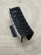 Western Faux Silver Claw Clip - Cowhide and Conchos