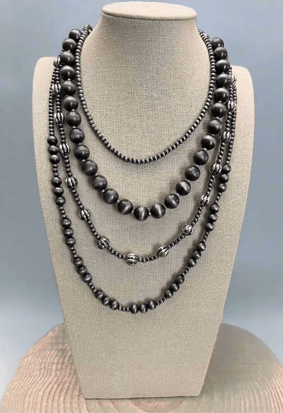 Western Faux Sterling Pearl Necklace Set - 16, 18, 20 and 22
