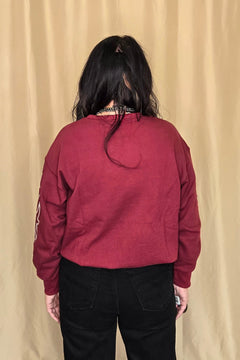Western Flame Boots Stitch Pullover Sweatshirt - Brown or Red available - Cowhide and Conchos