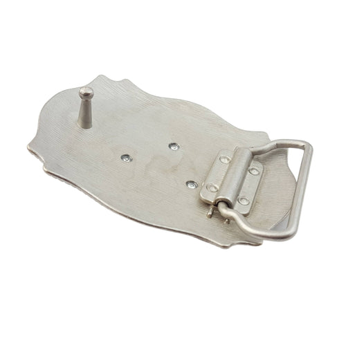 Western Long Horn Belt Buckle - Cowhide and Conchos