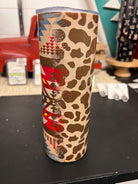 Western Pattern Tumbler - Cowhide and Conchos
