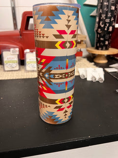 Western Pattern Tumbler - Cowhide and Conchos