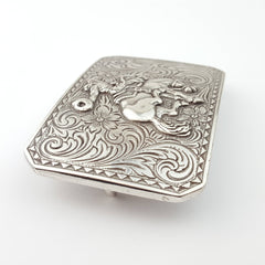 Western Rodeo Belt Buckle - Cowhide and Conchos