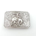 Western Rodeo Belt Buckle - Cowhide and Conchos