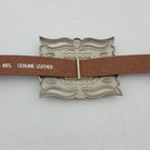 Western Silver Rectangular Concho Leather Belt - Cowhide and Conchos