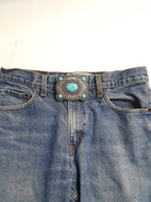 Western Skies Belt Buckle - Cowhide and Conchos