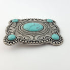 Western Skies Belt Buckle - Cowhide and Conchos