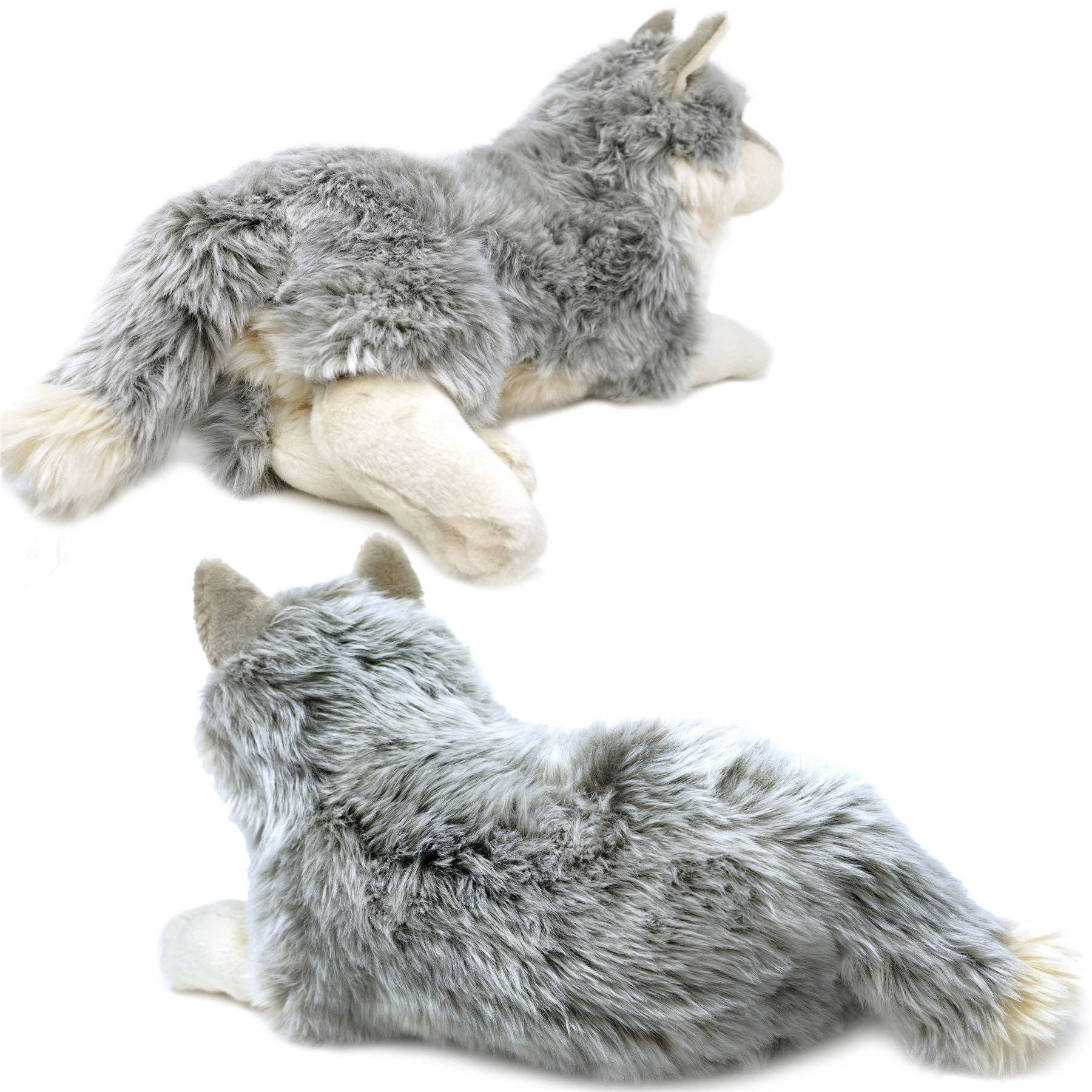Whitaker The Wolf | 15 Inch Stuffed Animal Plush - Cowhide and Conchos