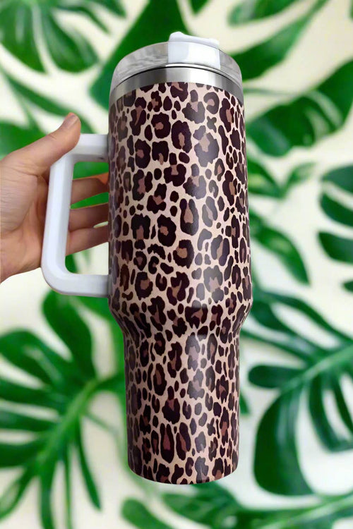 Wild Side Cheetah Print 40 oz Tumbler - Cowhide and Conchos