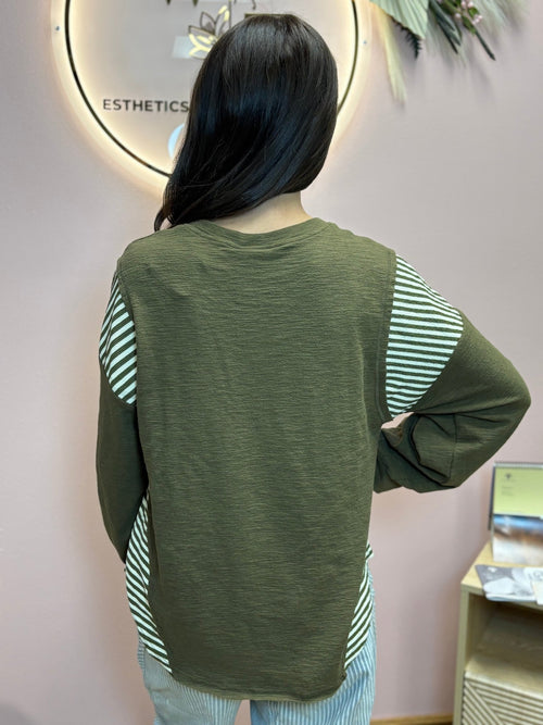 Wild West Cowgirls Graphic Knit Top - Taupe or Olive - Cowhide and Conchos