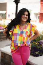 Woven Smocked Detail Top - small and large available - Cowhide and Conchos