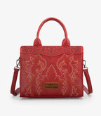 Wrangler Embroidered Tote/Crossbody - Cowhide and Conchos