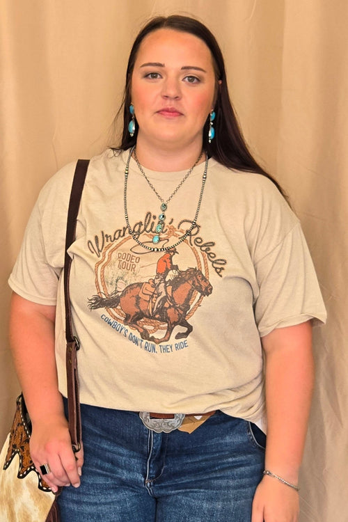 Wranglin' Rebels T-Shirt - Cowhide and Conchos