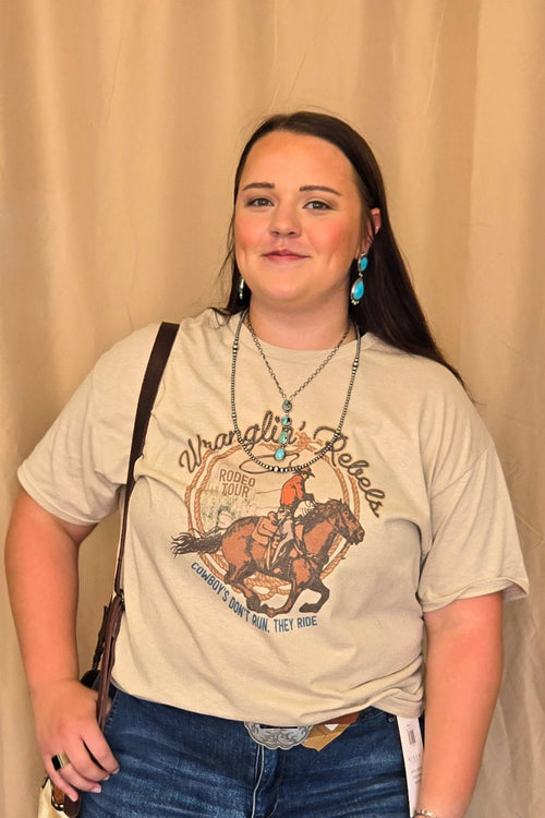 Wranglin' Rebels T-Shirt - Cowhide and Conchos