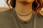Turquoise and Silver-tone Navajo Pearl Choker