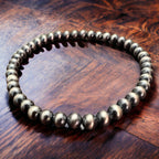 4mm - Sterling Pearl Stretch Bracelet - Cowhide and Conchos