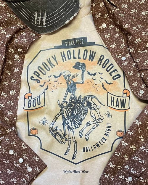 Spooky Hollow Rodeo Western Halloween Graphic Tee - Sm, Lg, XL available