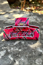 Blushin' Babe Hair Clip - Cowhide and Conchos