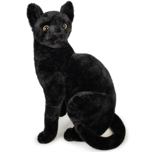 Boone The Black Cat | 13 Inch Stuffed Animal Plush - Cowhide and Conchos