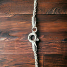 Bright Silver 1.35 mm Reverse Rope Chain - 18 inch - Cowhide and Conchos