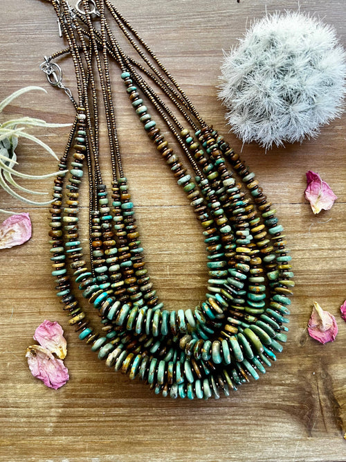 22" Bronze and Graduated Turquoise