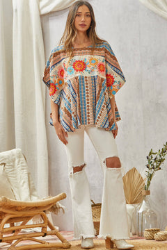 Floral Poncho Top