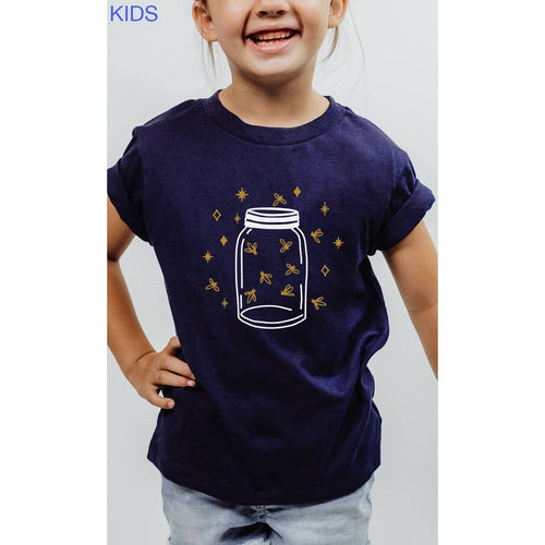 Fireflies in a Jar Summer Nights Kids Graphic Tee - Youth large remaining - Cowhide and Conchos